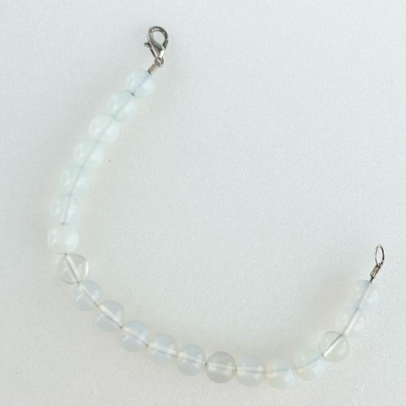 OPALITE Bead Bracelet 7” Glass Beads 8mm - Picture 4 of 5